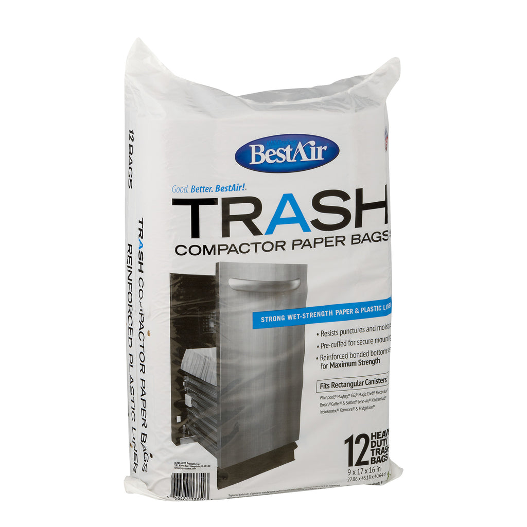 Kitchen Master Super Strong Lined PAPER TRASH COMPACTOR BAGS 12 PACK New!