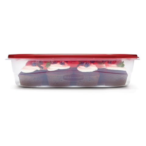 (3) RUBBERMAID 16 CUP FOOD STORAGE CONTAINERS, RECTANGULAR RED LID